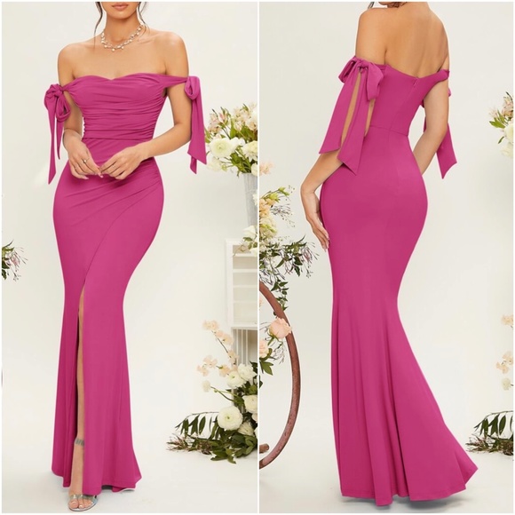 Off Shoulder Party Formal Evening Dress Wedding Prom - Picture 4 of 13